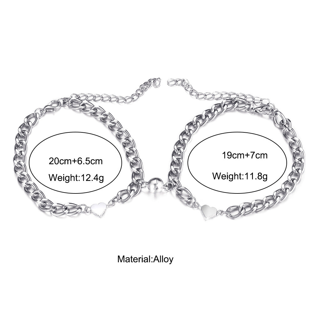 Alloy Magnet Couple's Bracelet